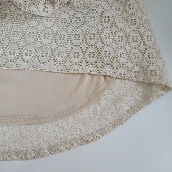 Maurices Plus Dress Womens 2X Doily Eyelet Lace Sleeveless Beaded Sequin Beige‎ - Picture 7 of 16